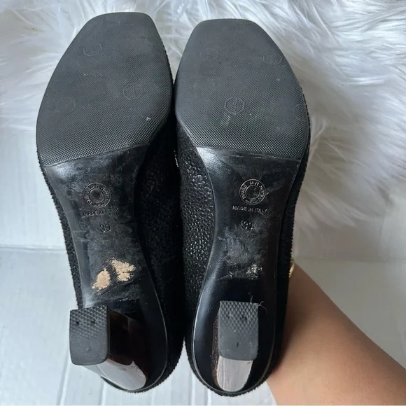 Dries Van Noten Black Square Toe Heel Pumps Size 39 - Picture 7 of 8